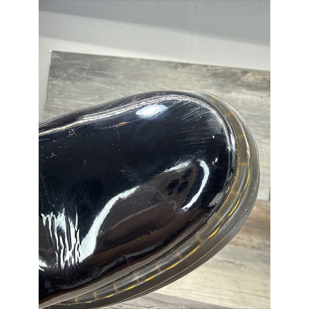 Dr Martens Womens Boots 8 Zavala Black Patent Leather Lace Up Combat - Picture 9 of 12